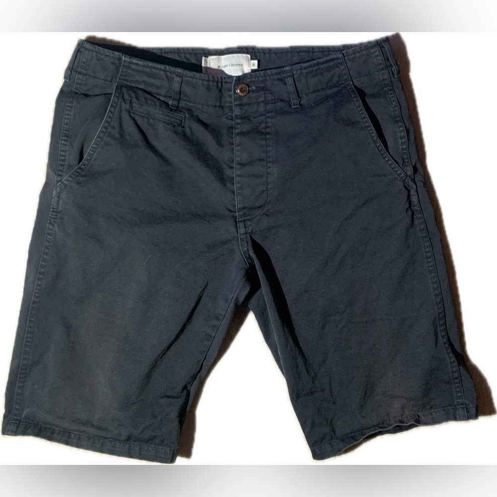 Wings & Horns Navy Flat Front Shorts